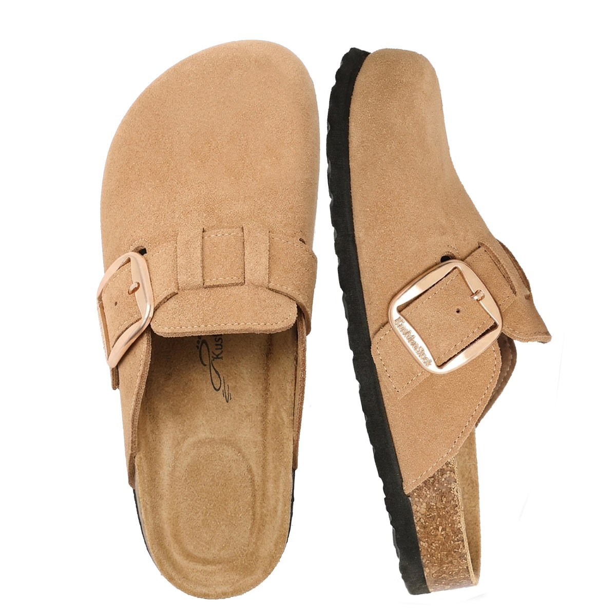 KUSHIONSTOCK Genuine Leather Big Buckle Clog