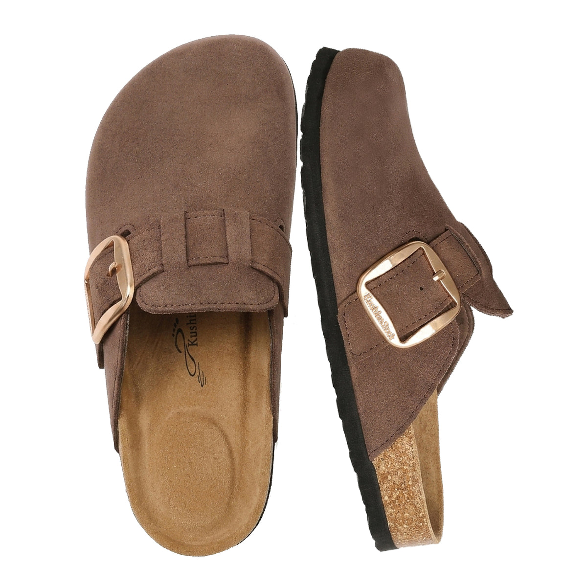KUSHIONSTOCK Genuine Leather Big Buckle Clog