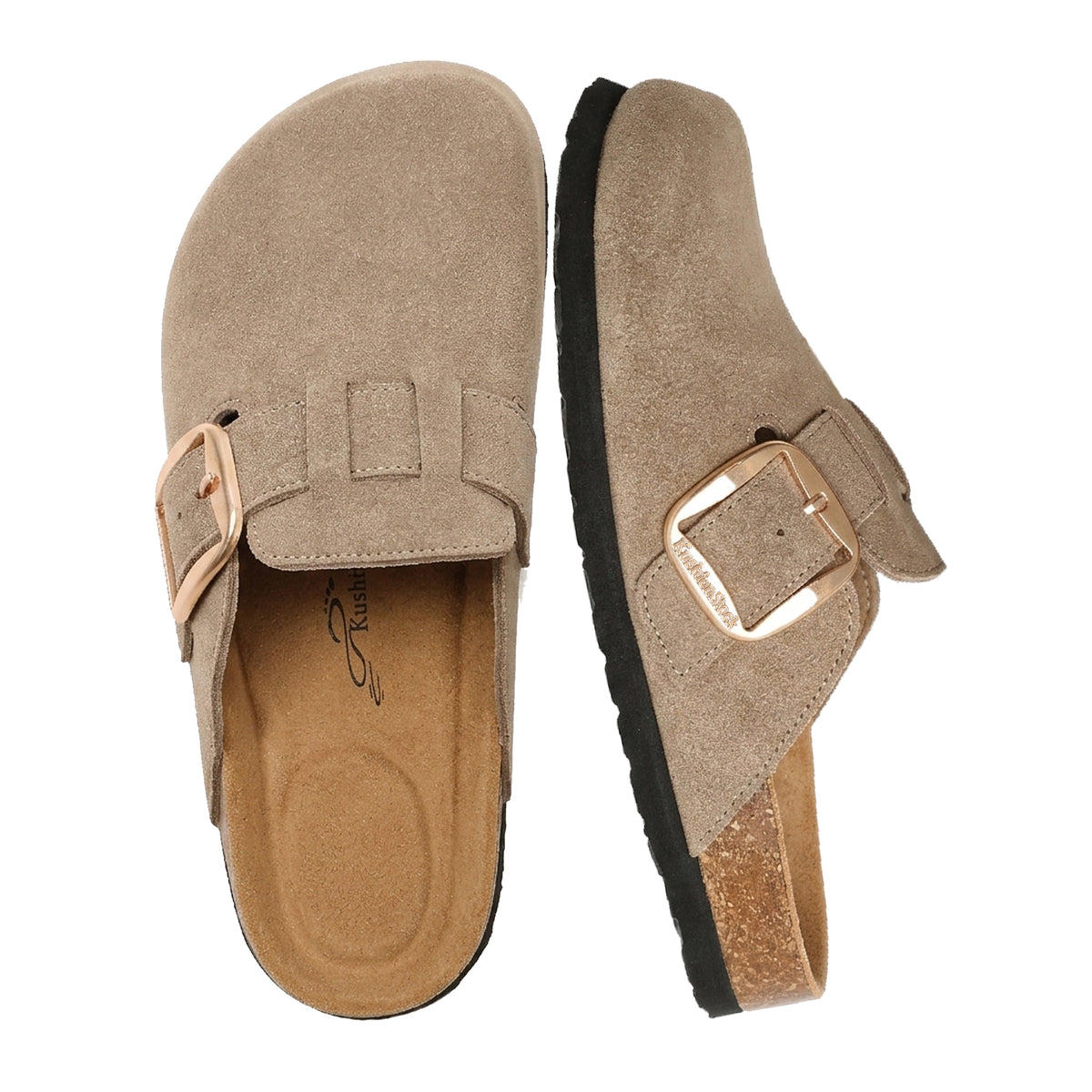 KUSHIONSTOCK Genuine Leather Big Buckle Clog